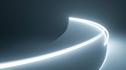 Poster - Abstract glowing curve, illuminated line, futuristic design element.