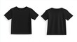 © adobe st - Black T-shirt template, front and back views, isolated on a white background. Vector illustration design for printing
