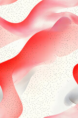 Poster - Abstract Red Waves: An artistic and captivating display of fluid red and pink waves gracefully flowing across a speckled background, conveying dynamism and modern aesthetic.