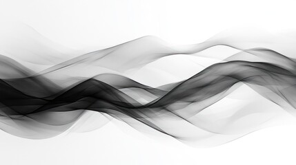 Fototapete - Abstract grayscale flowing wave pattern.