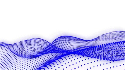Poster - Abstract blue dot wave technology with light digital effect corporate concept. Looping animated background red made from trapcode form