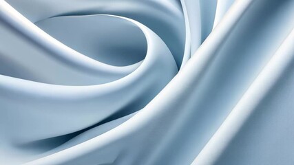 Poster - Dynamic abstract wave curves in soft blue fabric background with flowing motion and elegance, Abstract Wave Curves - ing Video Background with Dynamic Light Effects