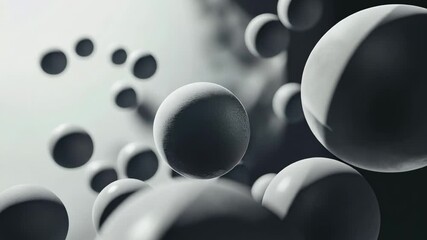 Poster - Abstract spherical globules create a dynamic and intriguing visual effect in three-dimensional space, Abstract spherical globules
