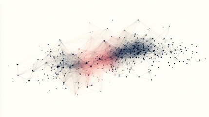 Aufkleber - Abstract network connection background with nodes and lines.
