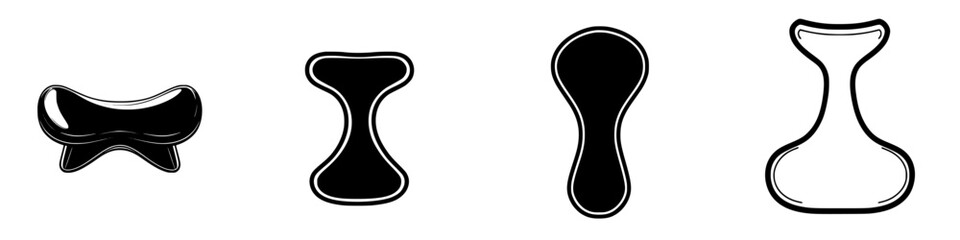 Poster - Various shapes of abstract black and white designs on a minimalist background for creative inspirations