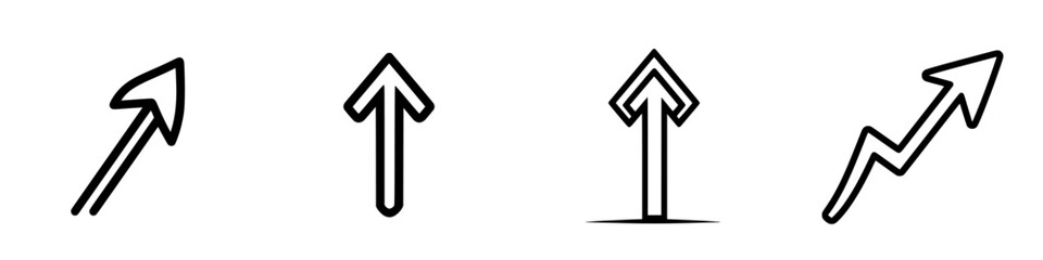 Poster - Different styles of upward arrows illustrating progress and direction in design and communication