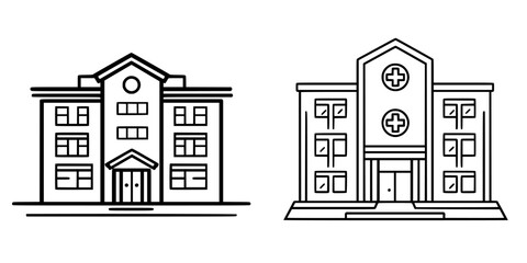 Poster - Two distinct architectural designs of buildings showcasing various styles and structures