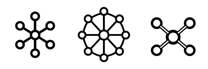 Poster - Abstract network designs on a minimalist background showcasing various geometric shapes and connections