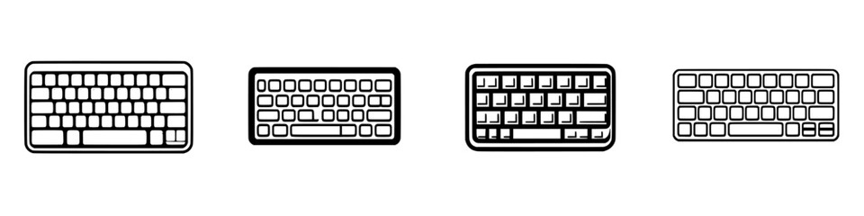 Poster - Different styles of keyboards showing variations in layout and design for computer users and typists