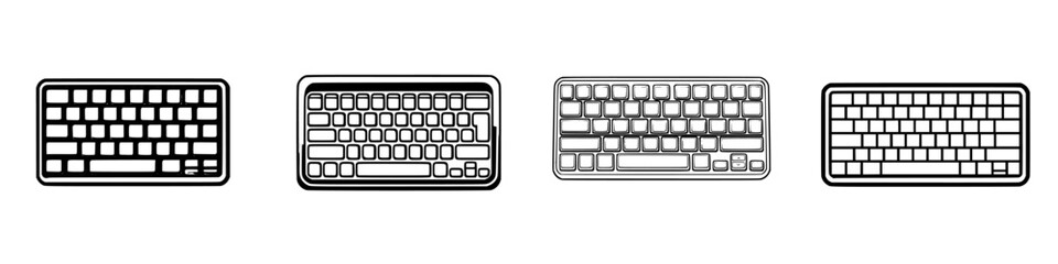 Poster - Different keyboard designs showcasing variations in layout and style suitable for various user preferences and tasks