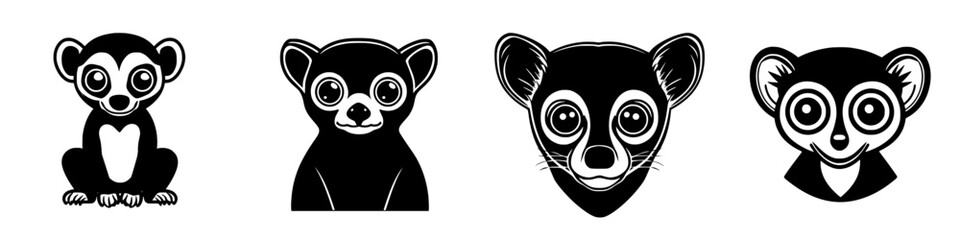 Poster - Cute and playful cartoon meerkats represented in black and white styles showcasing their adorable features and expressions
