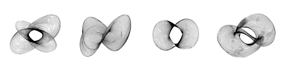 Poster - Intricate black and white patterns showcase mathematical beauty through visual shapes and forms