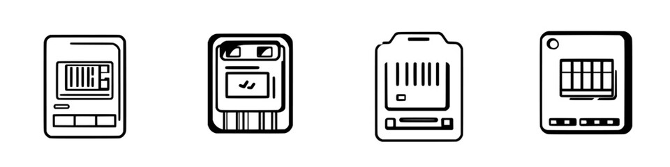 Poster - Various types of blank machine interfaces designed for use in public transport ticketing systems and automated kiosks