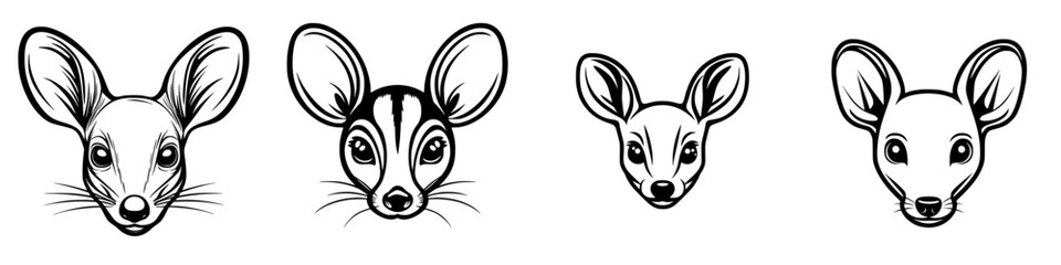 Poster - Unique and playful illustrations of various mouse characters designed for creative projects and storytelling