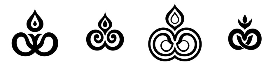 Poster - Geometric symbols representing elements of spirituality or design, showcasing intricate patterns in a minimalistic style