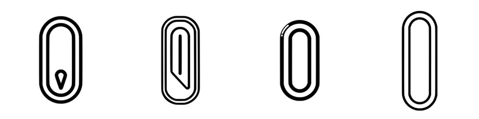 Poster - Collection of minimalistic line icons representing different shapes and symbols for design projects and creative applications