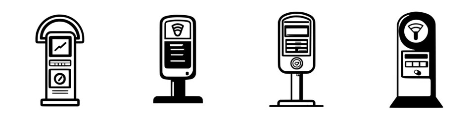 Poster - Variety of payment kiosks designed for urban settings showcasing modern technology and user interfaces
