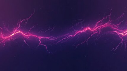Poster - Abstract pink and purple lightning energy wave on dark background.