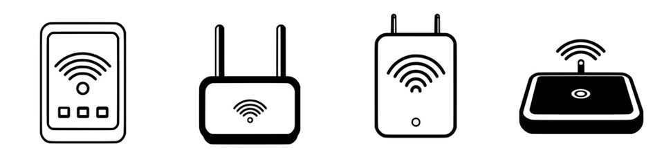 Poster - Illustrated icons representing various wireless networking devices commonly used in homes and offices