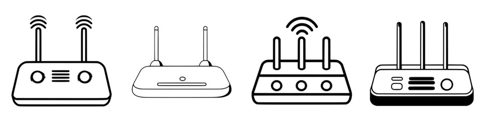 Poster - Various designs of wireless routers showcasing different features and styles for home and office networking