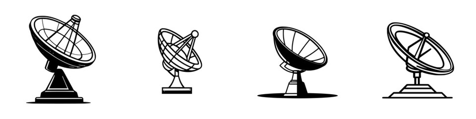 Poster - Variety of satellite dishes showcasing different sizes and designs for communication technology