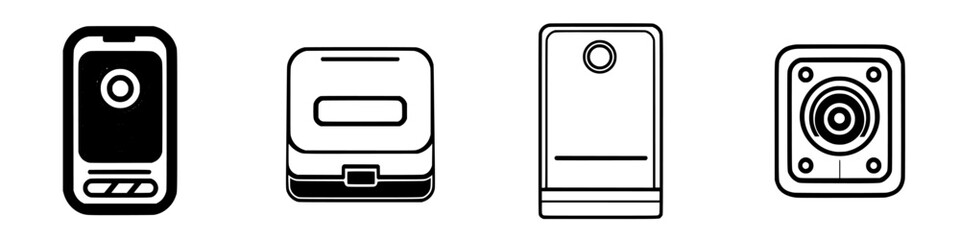 Poster - Various designs of mobile devices and smart gadgets displayed in a minimalistic style for tech enthusiasts