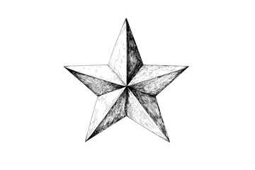 Poster - Retro Starburst Icon features a vintage modern pentagonal star logotype design