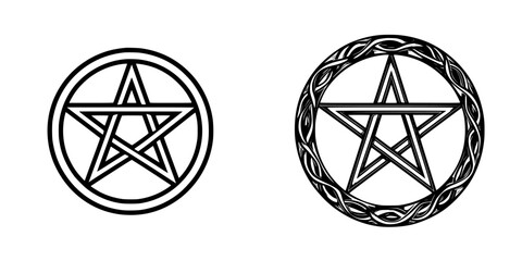 Poster - Pentagram symbols with and without decorative borders designed for spiritual and artistic use