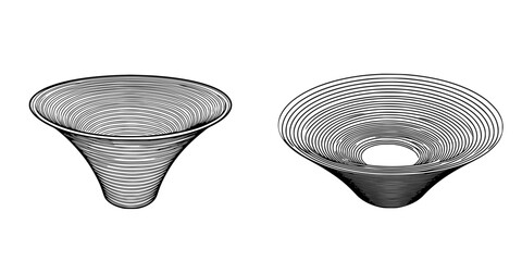 Poster - Modern abstract designs of two unique bowls displayed with a minimalistic aesthetic