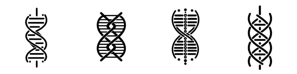 Poster - illustration of various dna strand designs showcasing the structure and variations in genetic materi
