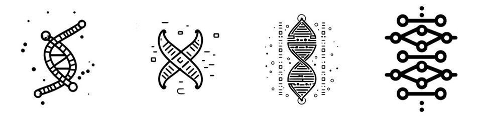 Poster - detailing the complexity of dna structures in modern scientific illustration