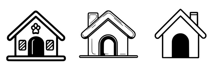 Poster - Different styles of simple house illustrations showcasing various designs and features created for a creative project or presentation setting
