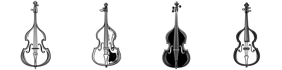 Poster - Variety of string instruments displayed in detailed illustrations showcasing unique designs and features