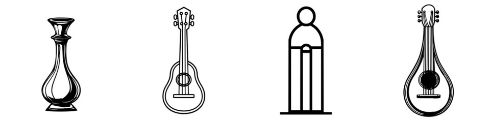 Poster - Various musical instruments and decorative items displayed in a creative layout