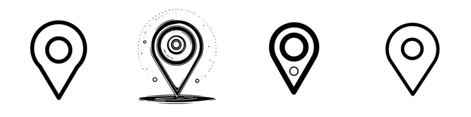 Poster - Unique set of location markers conveying various styles and designs for digital mapping visualizations