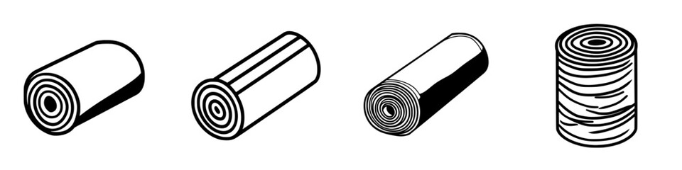 Poster - Unique rolled objects displayed in a simple arrangement for visual study and comparison of shapes and designs