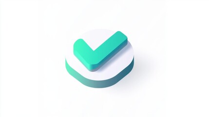 Minimalist 3d style check mark icon for modern app design and user interface concepts