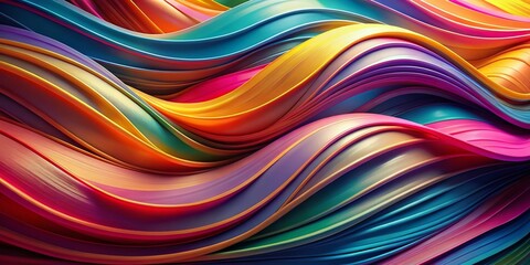 Poster - Abstract Wavy Line Art People Shapes Macro Photography Stock Photo