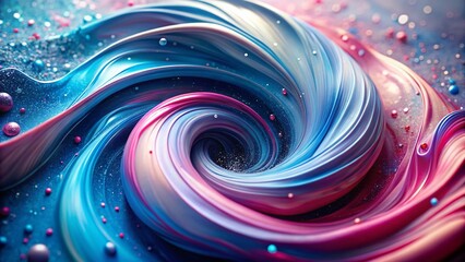 Poster - Abstract Swirling Blue Pink Liquid Glitter Background - Stock Photo
