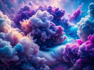 Poster - Abstract Purple Blue Cloud Formation with White Specks - Candid Stock Photo