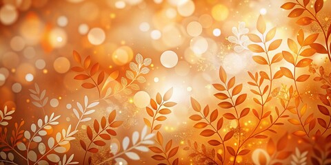 Poster - Abstract Orange Beige Organic Pattern Bokeh Background Stock Photo