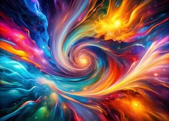 Poster - Abstract Fluid Motion: Vibrant Swirling Colors, Dynamic Energy, Long Exposure Photography