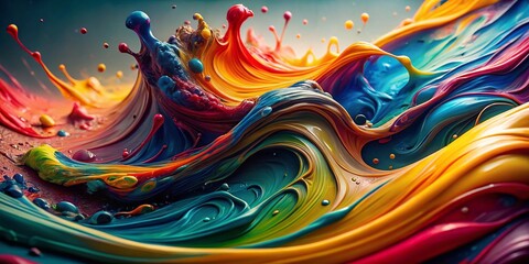 Poster - Abstract Fluid Brushstrokes Texture Background - Macro Photography