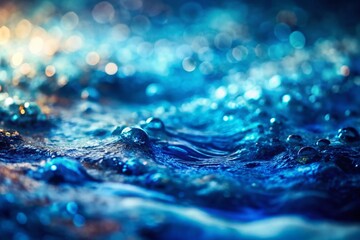 Poster - Abstract Deep Blue Watercolor Background: Grunge Fluid Texture Banner