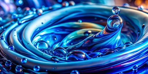 Poster - Abstract Blue Motion Blur Background Macro Photography Stock Photo