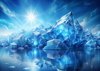 Poster - Abstract Blue Ice Background: Cool Winter Texture for Design Projects