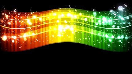 Poster - Vibrant Wave for Glowing Lights, Dark Background.