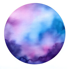 Poster - Watercolor circle showing purple, pink and blue mixing together