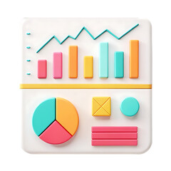Poster - Colorful 3D infographic charts and graphs.