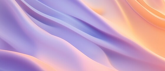 Fototapete - Smooth gradient fluid pattern in soft purple and orange tones. Abstract design with flowing curves, perfect for wallpaper use.